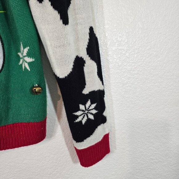 Jolly Sweaters Ugly Christmas Sweater Women Medium Pullover Cow Acrylic Party - Picture 5 of 8